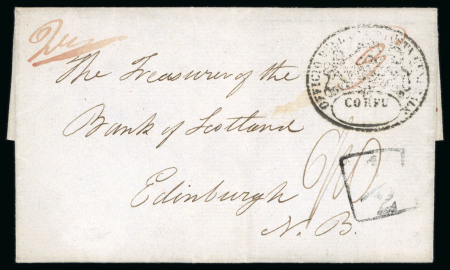 Stamp of Ionian Islands » Postal History » Mail to and from Foreign Destinations Ionian Islands 1831-1862 group five entires Corfu to Great Britain