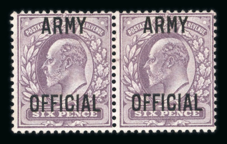 Stamp of Great Britain » Officials Army Official: 1903 6d. dull purple pair (type 2 form