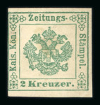Stamp of Austria » Newspaper Tax Stamps Austria Österreich 1853 Zeitungsstempelm. 2Kr grün