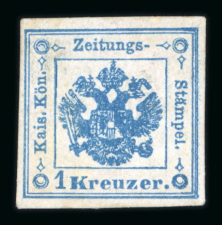 Stamp of Austria » Newspaper Tax Stamps Austria Österreich 1858-59 1Kr blau Provisoriumstype