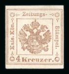 Stamp of Austria » Newspaper Tax Stamps Austria Österreich 1858-59 Zeitungsstplm. 4Kr ungebr.