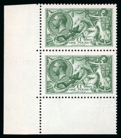 Stamp of Great Britain » King George V » 1913-19 Seahorse Issues 1913 Waterlow £1 green, a wonderfully fresh and well