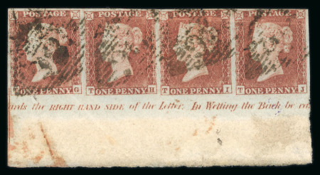 Stamp of Great Britain » 1841 1d Red 1853 1d. red brown, TG-TJ, Pl. 162, marginal inscriptional
