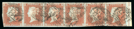 Stamp of Great Britain » 1841 1d Red 1851 1d. red-brown on very blue paper, KG-KL marginal