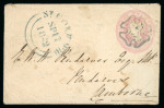 Stamp of Great Britain » Postal Stationery 1842 1d. pink envelope from St Columb to Camborne,