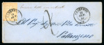 Stamp of Switzerland / Schweiz » Sitzende Helvetia Ungezähnt » Dünnes Papier 1857, 20 Rp. orange, 1. Berner Druckperiode auf Brief von Sizilien