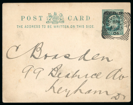 Stamp of Great Britain » Officials Admiralty Official: 1904 1/2d. postcard, type 2, from
