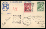 Stamp of Nigerias » Niger Coast Protectorate Brass: 1895-96, pair of uprated size F registered envelopes with cds or squared circle ds