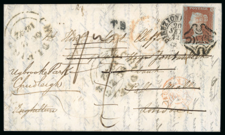 Stamp of Great Britain » 1841 1d Red 1842 (20.Sep) entire letter ex the Lord Clifford Correspondence