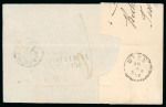 Stamp of Hungary 1872 10kr blue Engraved on large part cover , sent on 27/8 1872 from Pest to Paris, via Wien 28/8 and Avricourt (30/8)