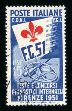 Stamp of Italy » Italian Republic Italy 1951 Gymnastics Congress set of three used