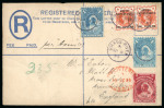 Stamp of Nigerias » Niger Coast Protectorate Brass: 1895-96, pair of uprated size G registered envelopes