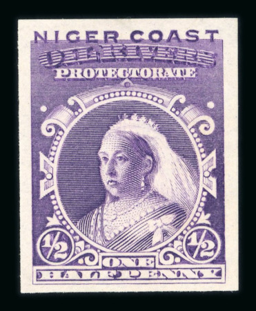 Stamp of Nigerias » Niger Coast Protectorate 1894 (Jan) 1/2d to 1s set of six imperf. colour trials