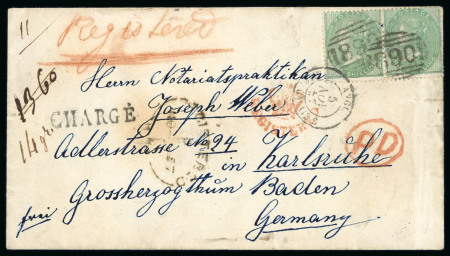 Stamp of Great Britain » 1854-1900 Postal History of the Perforated Line Engraved and Surface Printed Issues 1857 (Nov 4) envelope from Windsor Registered to Baden,