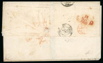 Stamp of Great Britain » 1854-1900 Postal History of the Perforated Line Engraved and Surface Printed Issues 1860 (JU 8) entire from Leeds to Naples, bearing 4d.,