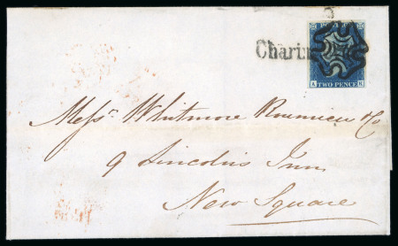 Stamp of Great Britain » 1840 2d Blue (ordered by plate number) 1842 (SP 17) entire used locally in London, bearing