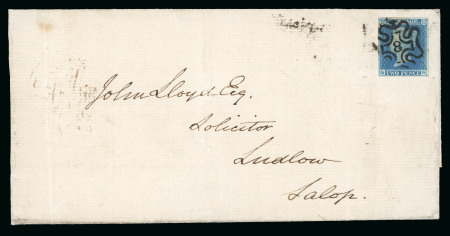 Stamp of Great Britain » London Numbered Crosses 1844 (MR 15) entire from London to Ludlow, bearing