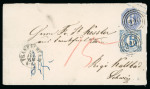 Stamp of Switzerland / Schweiz » Hotelpost 1863 Rigi-Kaltbad Hotelpost Taxe von 15 Rappen auf auf eingehendem Brief von Frankfurt am Main