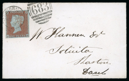 Stamp of Great Britain » 1841 1d Red 1868 (MR 31) envelope from Salisbury, bearing 1852