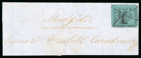 Stamp of Romania » Austrian Levant Post Offices 1867 Danube & Black Sea Railway (DBSR) 20 pa. on letter fragment