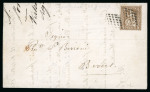 Stamp of Switzerland / Schweiz » Sitzende Helvetia Gezaehnt » Briefmarken 1862 1869, 5 Rp. braun, in frischen Farben, auf Brief, Stempelrarität