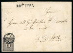 Stamp of Switzerland / Schweiz » Kantonalmarken » Zürich 1848, Zürich 6, Type IV, auf Brief aus Brütten