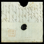 Stamp of Great Britain » 1840 2d Blue (ordered by plate number) 1842 (JA 5) large part entire from Jamaica (dry Harbour)