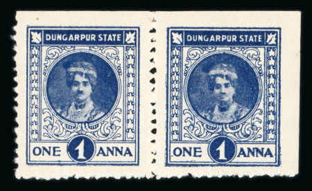 Stamp of Indian States » Dungarpur 1939-46 1a deep blue perf. 10 1/2 mint n.h. pair