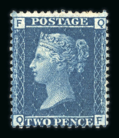Stamp of Great Britain » 1854-70 Perforated Line Engraved 1868 2d. blue, QF, Pl. 12, a fresh and fine unused