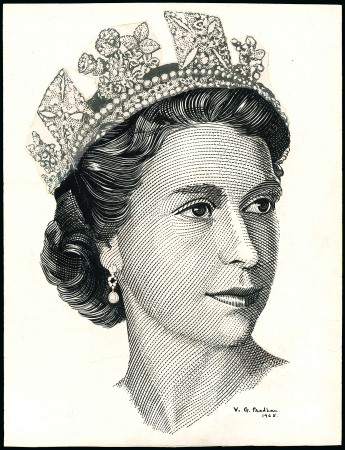 Stamp of Great Britain » Queen Elizabeth II 1965 portrait of Queen Elizabeth II, original artwork