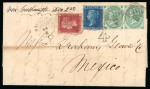 Stamp of Ireland » GB Used In Ireland 1864 Ballymena to Mexico, a superb "Matched" pair of