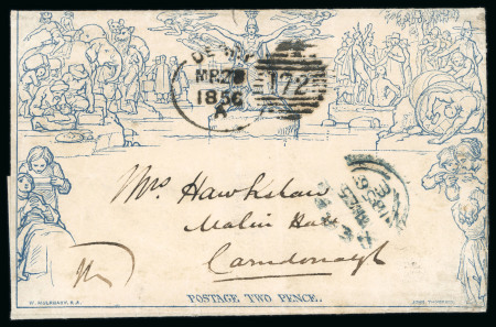 Stamp of Great Britain » 1840 Mulreadys & Caricatures » 2d Lettersheets and Envelopes 1856 (Mar 25) 2d. letter sheet (a97) from Derry to