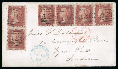 Stamp of Gibraltar 1859 (No 16) envelope from Gibraltar to London, bearing