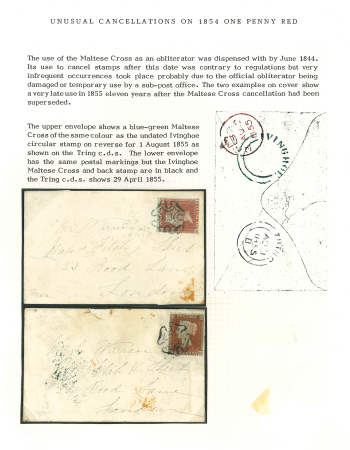 Stamp of Great Britain » 1854-70 Perforated Line Engraved 1855 late use of the Blue Maltese cross and Black Maltese