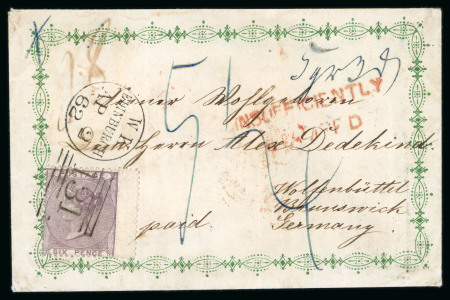 Stamp of Great Britain » Hand Illustrated and Printed Envelopes 1862 (Ap 2) superb green printed "Ladies Envelope"
