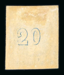 Stamp of Greece » Large Hermes Heads » 1861-62 First Athens Print - Fine prints 20 lepta deep blue