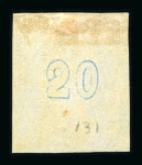 Stamp of Greece » Large Hermes Heads » 1862-67 2nd Athens print 20 lepta blue on green paper