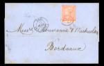 Stamp of Great Britain » 1854-1900 Postal History of the Perforated Line Engraved and Surface Printed Issues 1865 4d. vermilion, SI, Pl. 7, on neat entire from