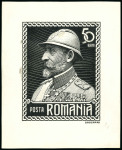 Stamp of Romania » Later Issues 1922 Essay / original artwork (size 205 x 160 mm) in pencil and chalk on thin card by painter Ludovic Bassarab for the Coronation Issue.