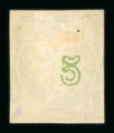 Stamp of Greece » Large Hermes Heads » 1875-80 Printed on cream paper with figures at back 5 lepta yellow green