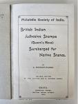 Stamp of India "British Indian adhesive stamps surcharged for Indian Native States" (Indian Convention States) book by Stewart-Wilson, the 1976 reprint