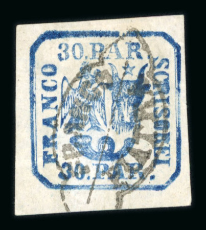 Stamp of Romania » United Principalities 1862-1864 Two 30 parale on white wove and horizontally laid paper, cancelled FRANCO PIATRA