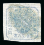 Stamp of Romania » United Principalities 1862-1864 Two 30 parale on white wove and horizontally laid paper, cancelled FRANCO PIATRA