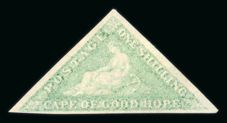 Stamp of South Africa » Cape of Good Hope Cape of Good Hope 1863-64 1s pale emerald green part o.g.