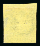 Stamp of Romania » 1866-67 Prince Carol I - Coloured Papers 2 pa. black on yellow on thin paper, lot containing plate flaws