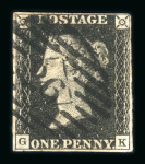 Stamp of Great Britain » 1840 1d Black and 1d Red plates 1a to 11 Great Britain 1840 1d used London 26 cancel