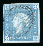 Stamp of Mauritius » 1859 Lapirot Issue » Early Impressions (SG 36-37) Mauritius 1859 Lapirot early impression 2d blue used