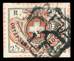 Stamp of Switzerland / Schweiz » "Waadt", "Neuenburg", "Winterthur" 1850, Winterthur, farbfrisch, allseits sehr breitrandig