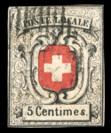 Stamp of Switzerland / Schweiz » "Waadt", "Neuenburg", "Winterthur" 1850, Neuenburg, farbfrisch, allseits engrandig bis beschnitten