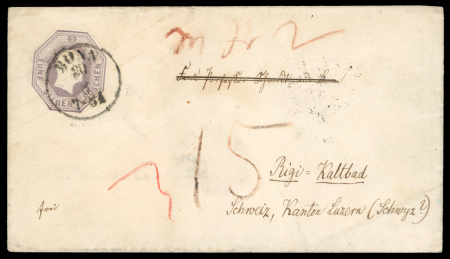 Stamp of Switzerland / Schweiz » Hotelpost 1859, Rigi-Kaltbad Hotelpost auf eingehendem Brief von Bonn
